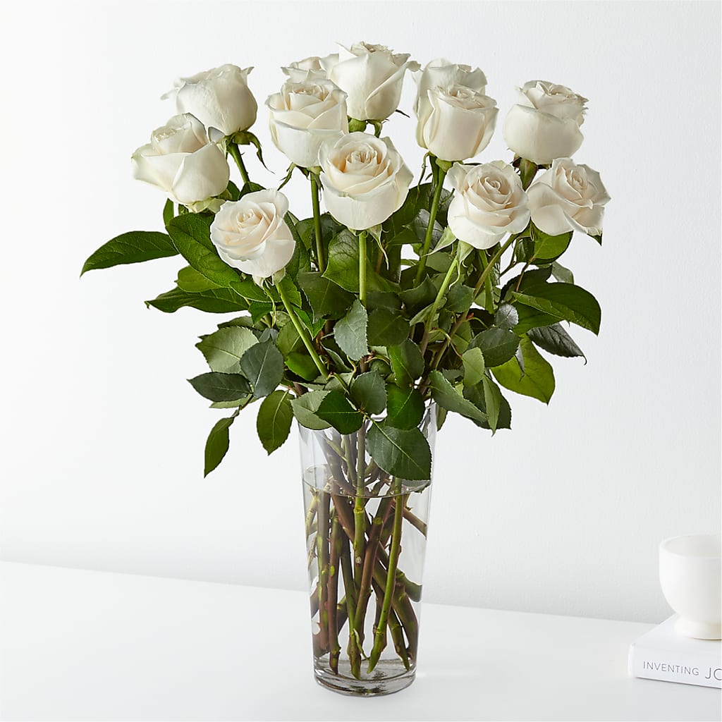 Long Stem White Rose Bouquet – Flowers By Pj Inc, Tuckerton NJ