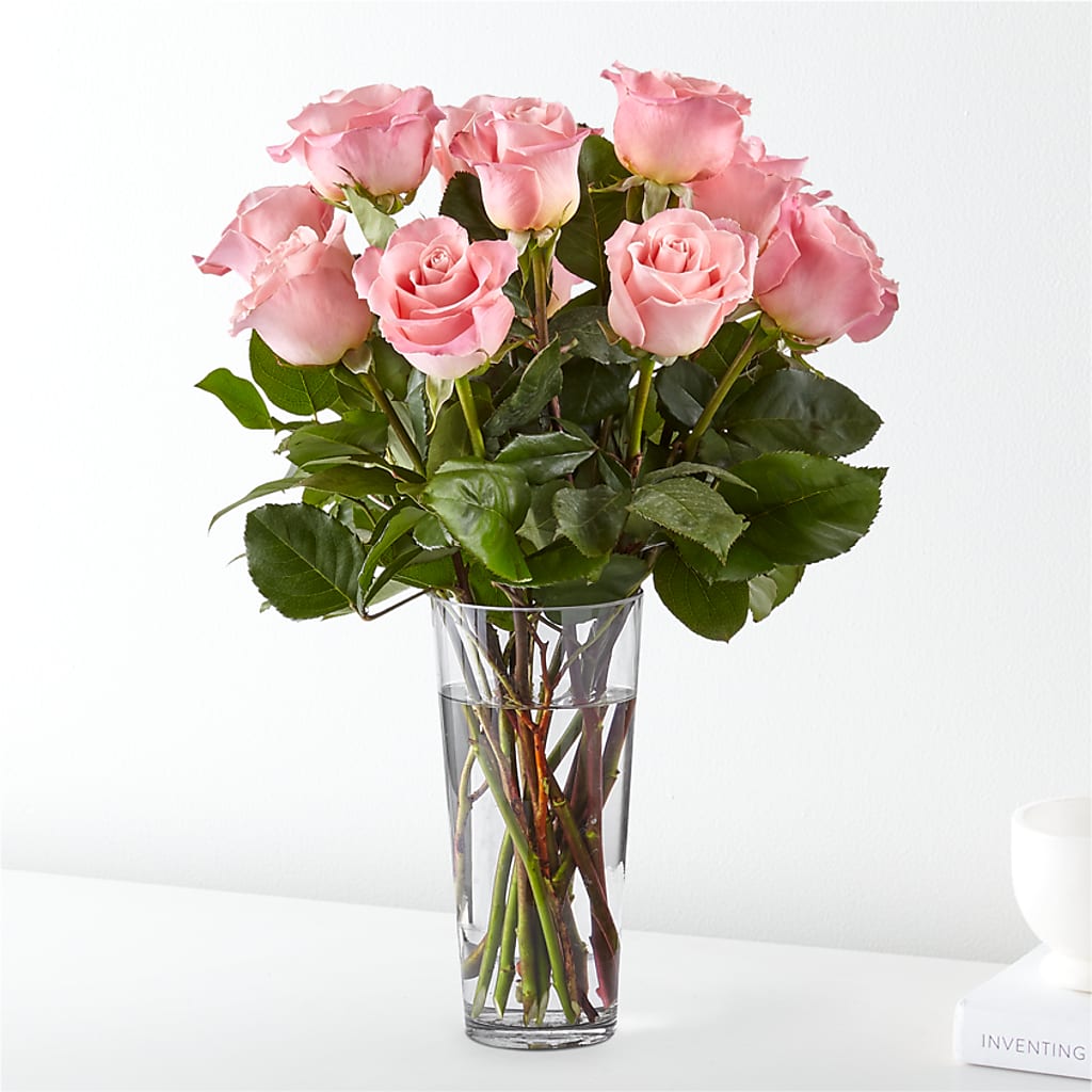 Long Stem Pink Rose Bouquet – Flowers By Pj Inc, Tuckerton NJ