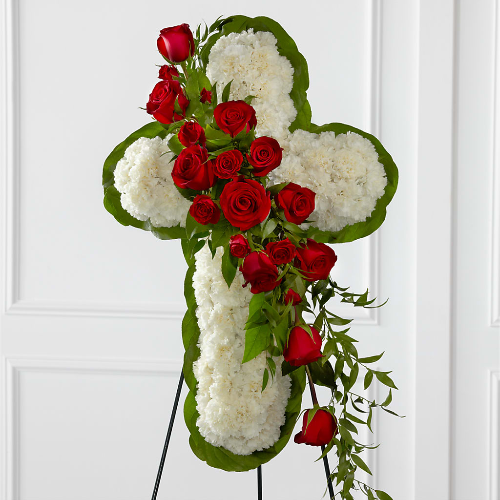 Floral Cross Easel – Flowers By Pj Inc, Tuckerton NJ