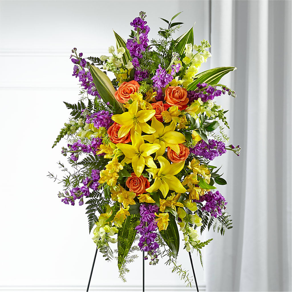Thoughtful Prayers Standing Spray – Flowers By Pj Inc, Tuckerton NJ