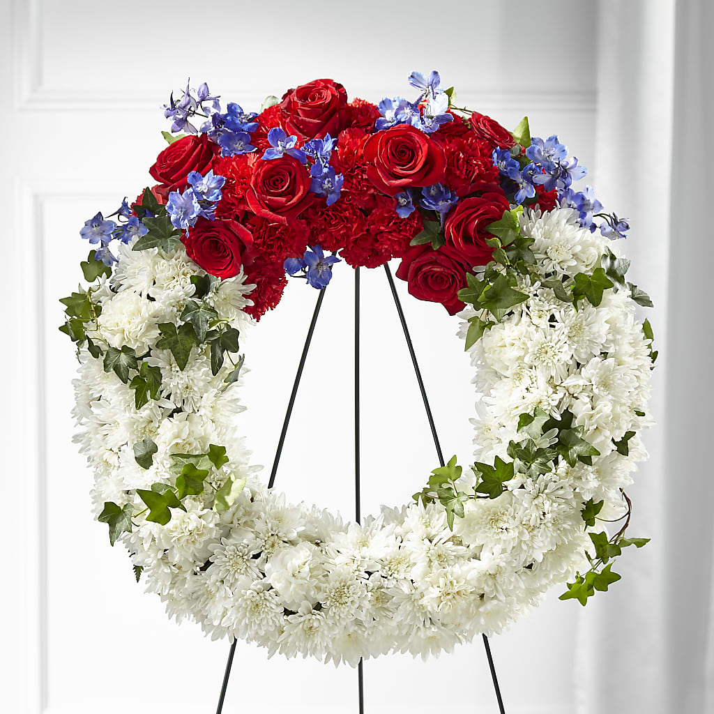 Patriotic Passion Wreath – Flowers By Pj Inc, Tuckerton NJ