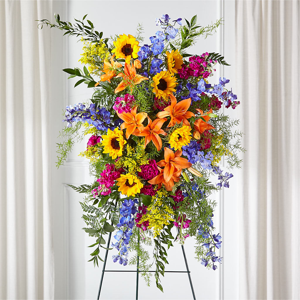 Sunlit Memories Standing Spray (Standard) – Flowers By Pj Inc, Tuckerton NJ