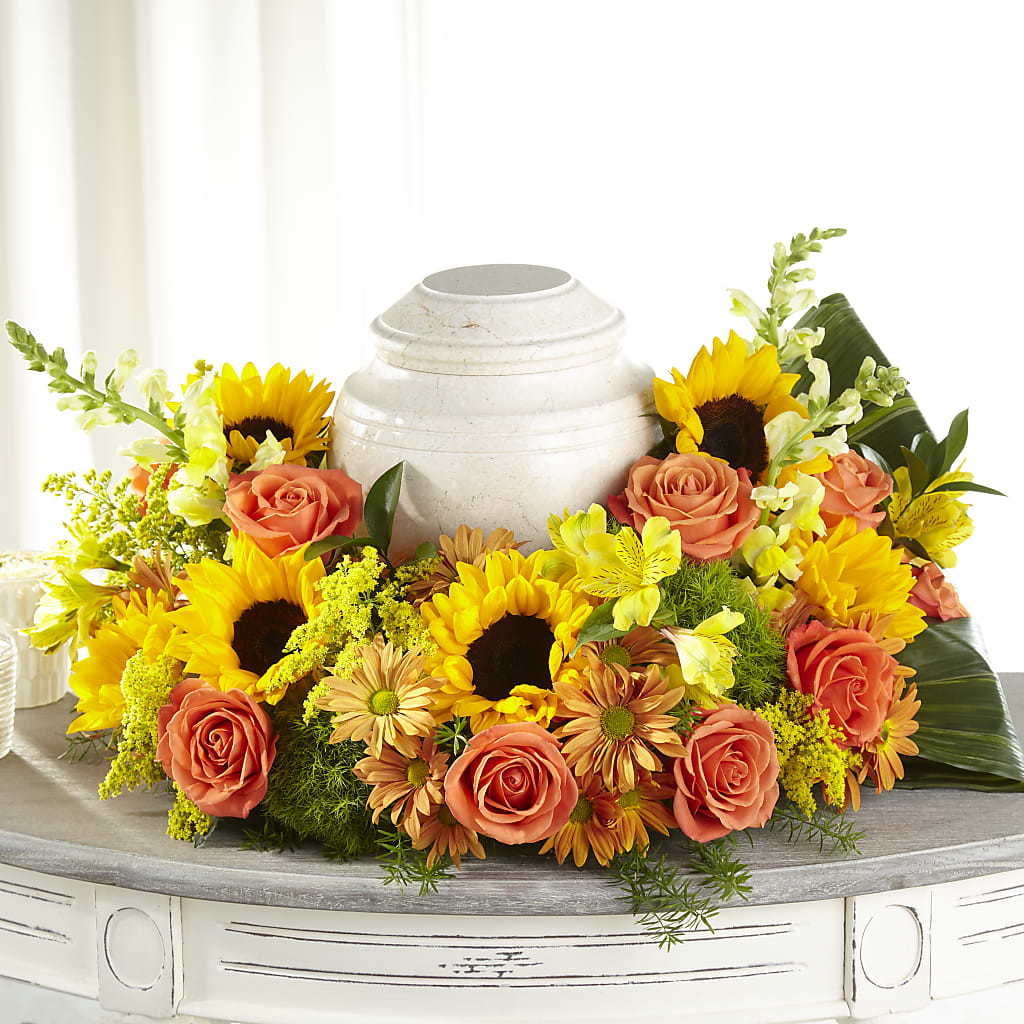 Faithful Sunflower Cremation Adornment – Flowers By Pj Inc, Tuckerton NJ