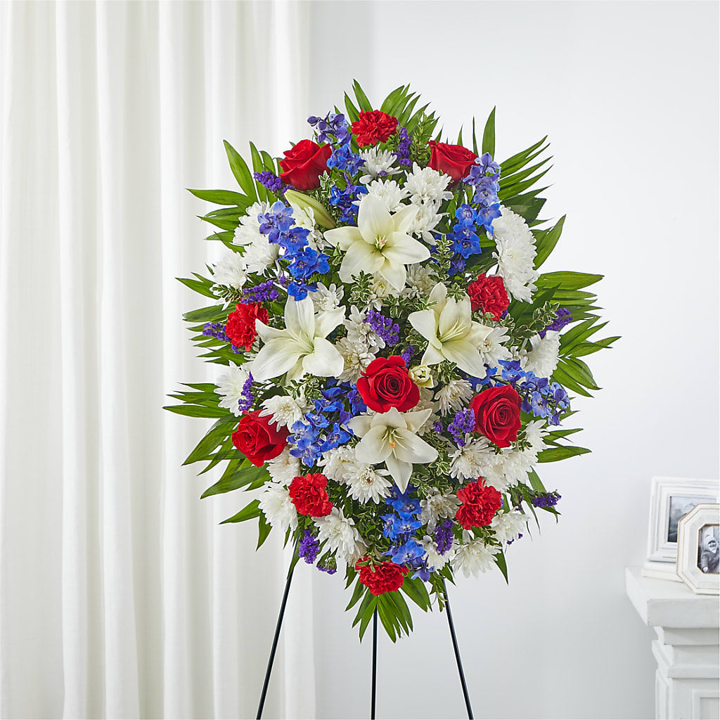 Cherished Service Standing Spray – Flowers By Pj Inc, Tuckerton NJ