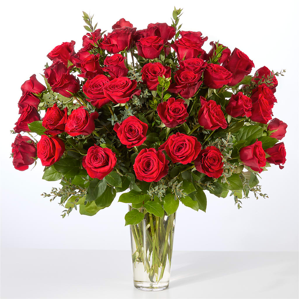 Forever Yours Fifty Stem Red Rose Bouquet – Flowers By Pj Inc, Tuckerton NJ