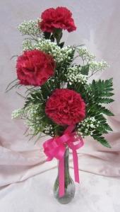 Triple Carnation Bud Vase