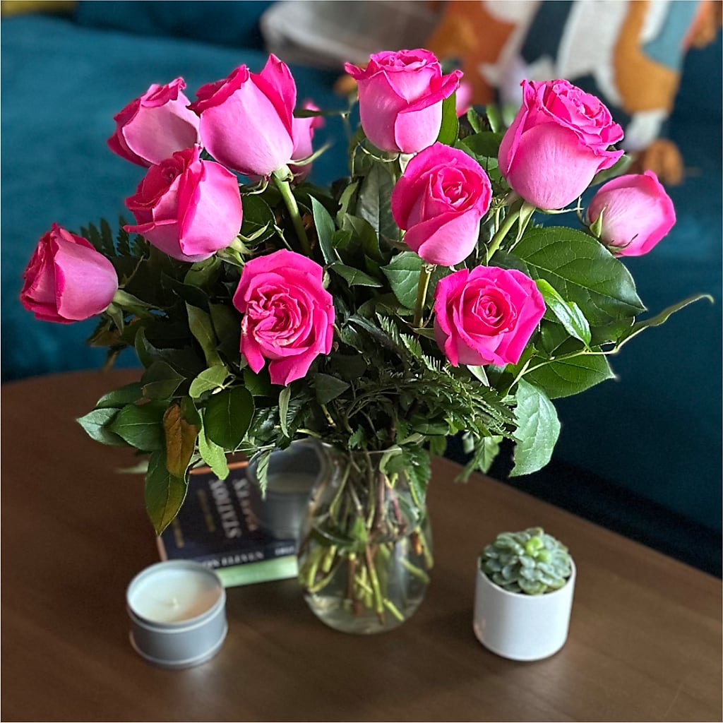 Long Stem Pink Rose Bouquet –  Flowers By Pj Inc, Tuckerton NJ