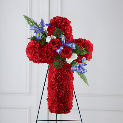 Faithful Hero Floral Cross –  Flowers By Pj Inc, Tuckerton NJ