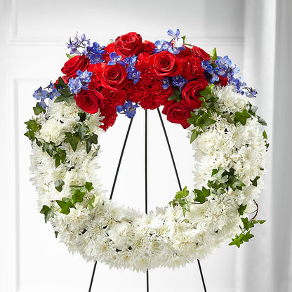 Patriotic Passion Wreath –  Flowers By Pj Inc, Tuckerton NJ