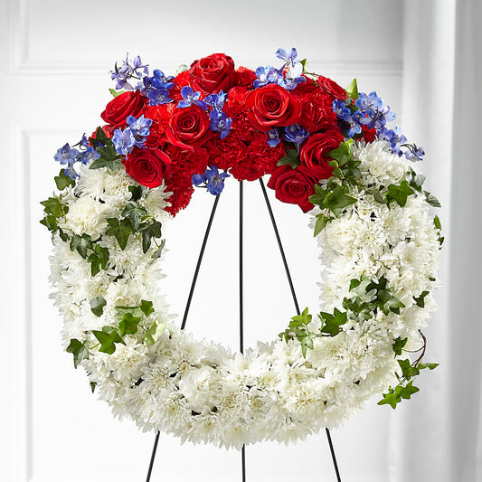 Patriotic Passion Wreath –  Flowers By Pj Inc, Tuckerton NJ