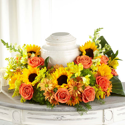 Faithful Sunflower Cremation Adornment –  Flowers By Pj Inc, Tuckerton NJ