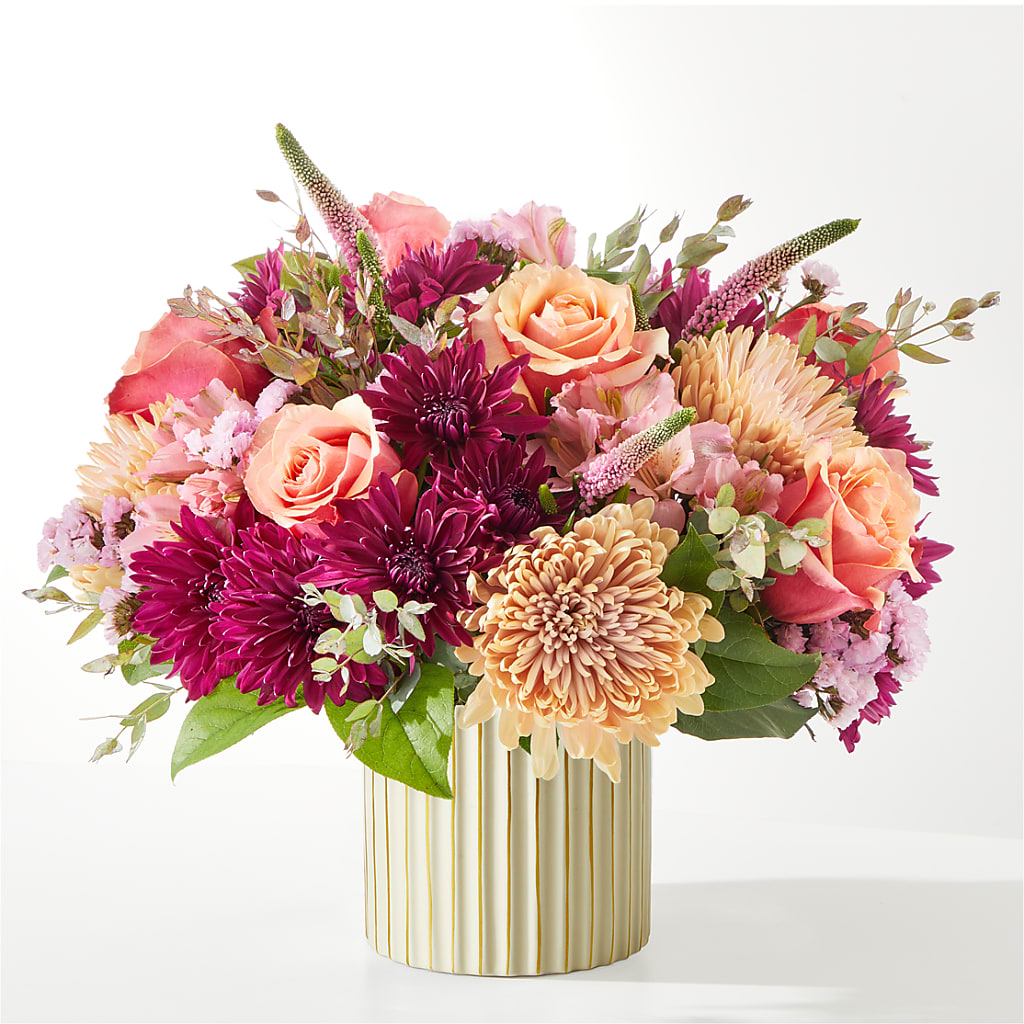 Berry Cobbler Bouquet with Ivory Vase –  Flowers By Pj Inc, Tuckerton NJ