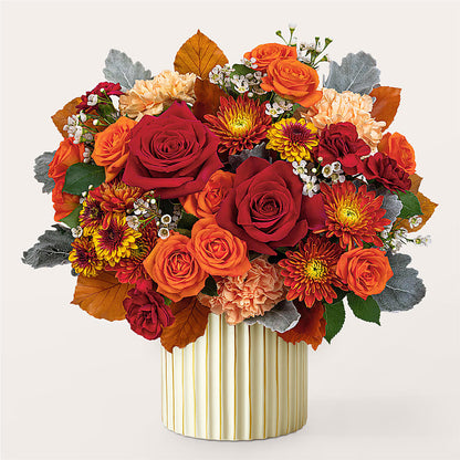 Merlot Bouquet with Ivory Vase –  Flowers By Pj Inc, Tuckerton NJ