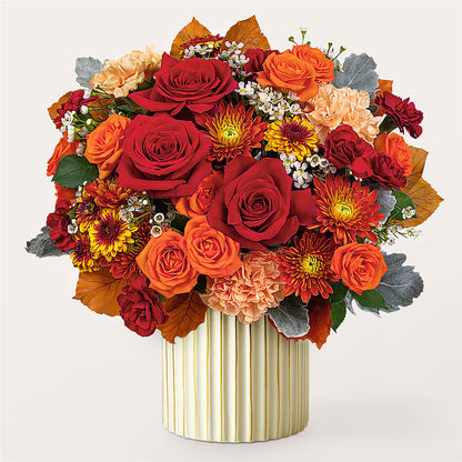 Merlot Bouquet with Ivory Vase –  Flowers By Pj Inc, Tuckerton NJ