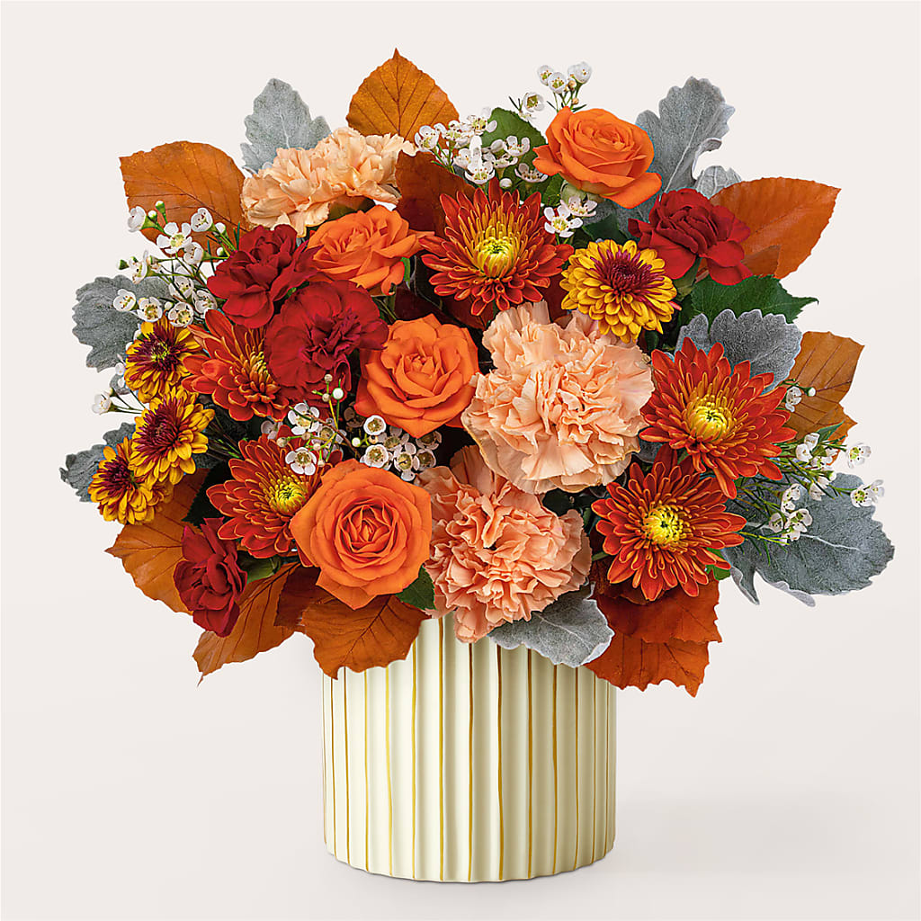 Merlot Bouquet with Ivory Vase –  Flowers By Pj Inc, Tuckerton NJ