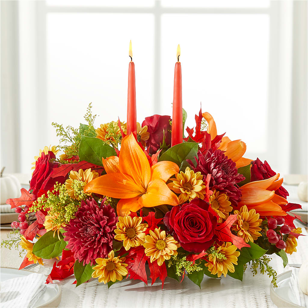 Autumn's Embrace Centerpiece –  Flowers By Pj Inc, Tuckerton NJ
