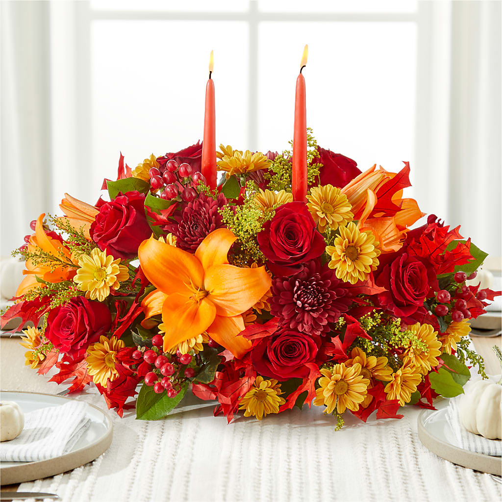 Autumn's Embrace Centerpiece –  Flowers By Pj Inc, Tuckerton NJ