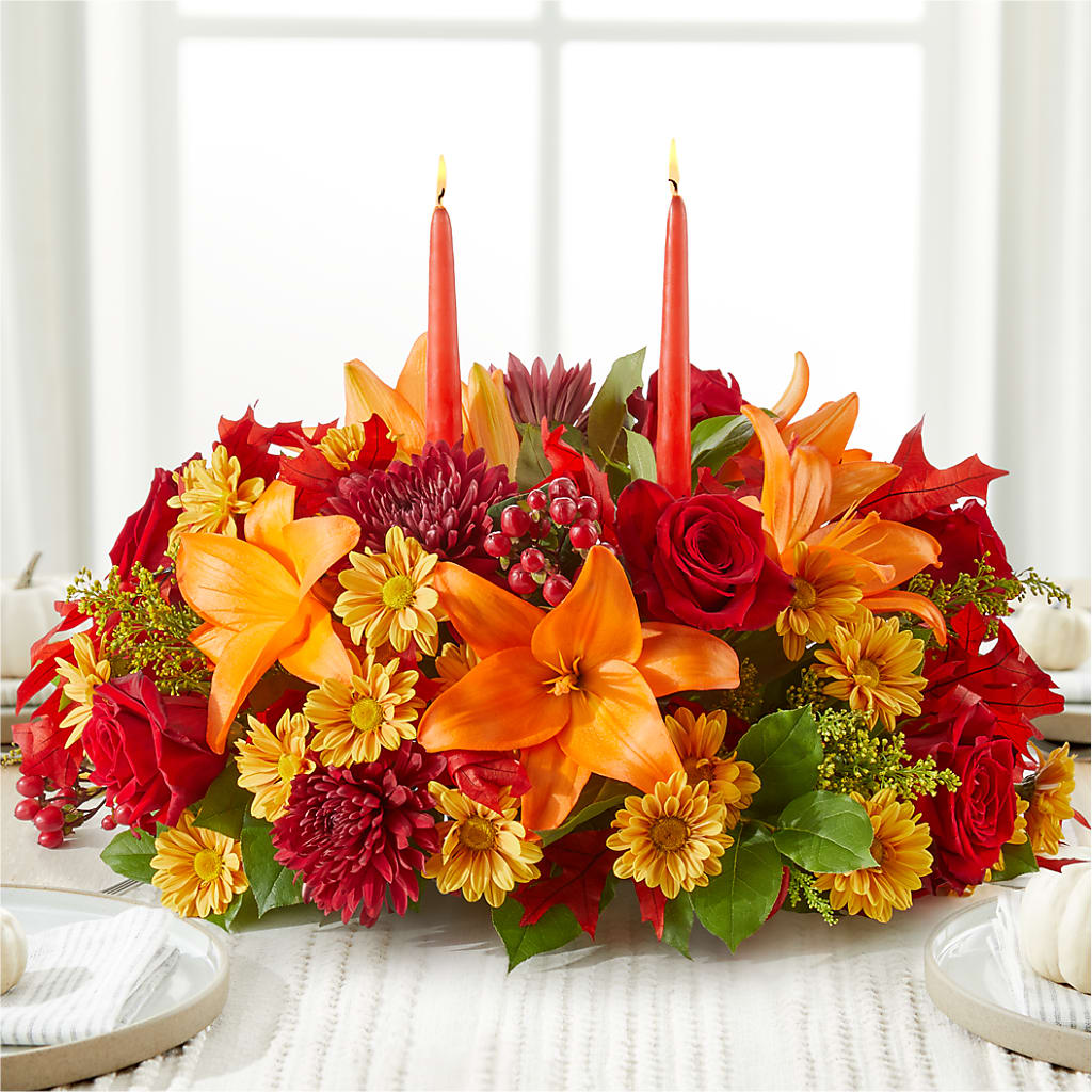 Autumn's Embrace Centerpiece –  Flowers By Pj Inc, Tuckerton NJ
